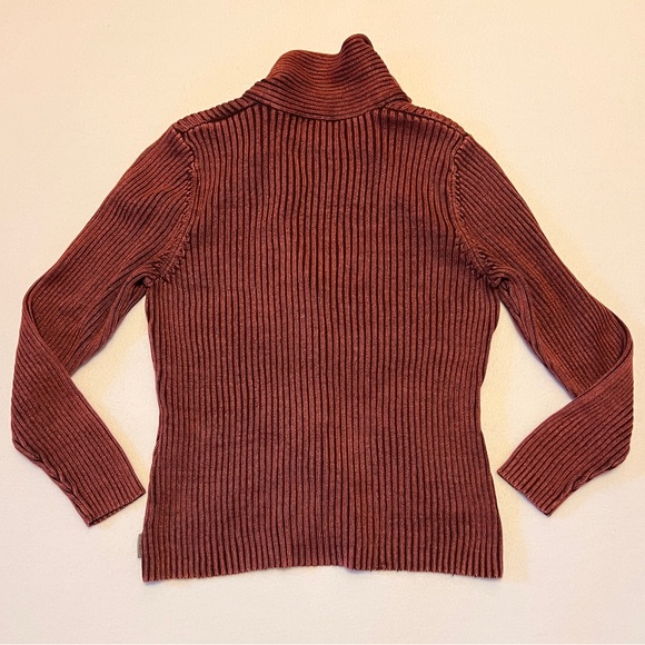 Woolrich women's weathered cabernet ribbed knit button-up cardigan - Picture 8 of 8